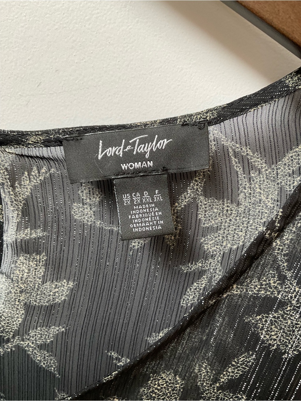 Lord & Taylor Black Floral Blouse - Picture 2 of 8